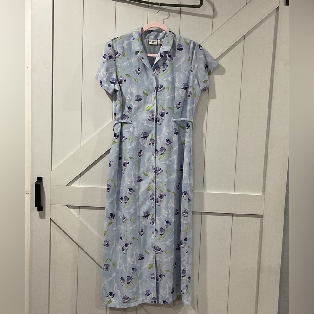 Liz Baker Light Blue Floral Maxi Dress